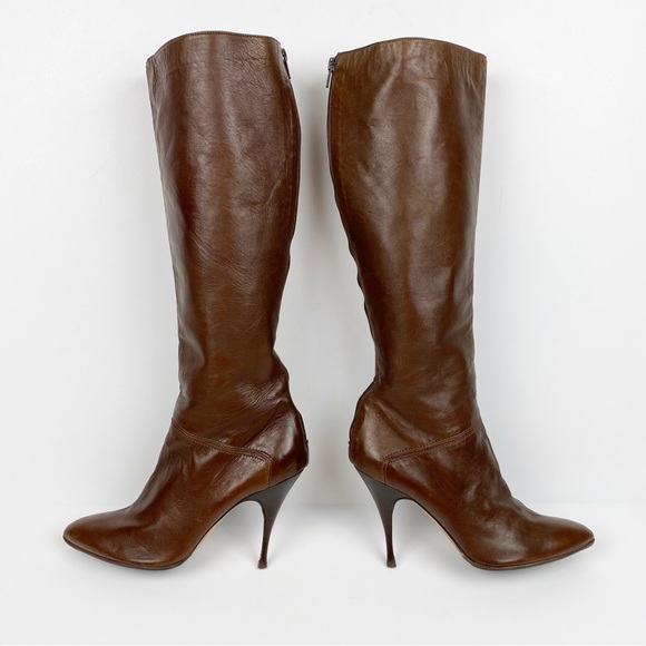 Brian Atwood Pointed Toe Knee High Leather Boots Size 9.5 - Picture 8 of 14